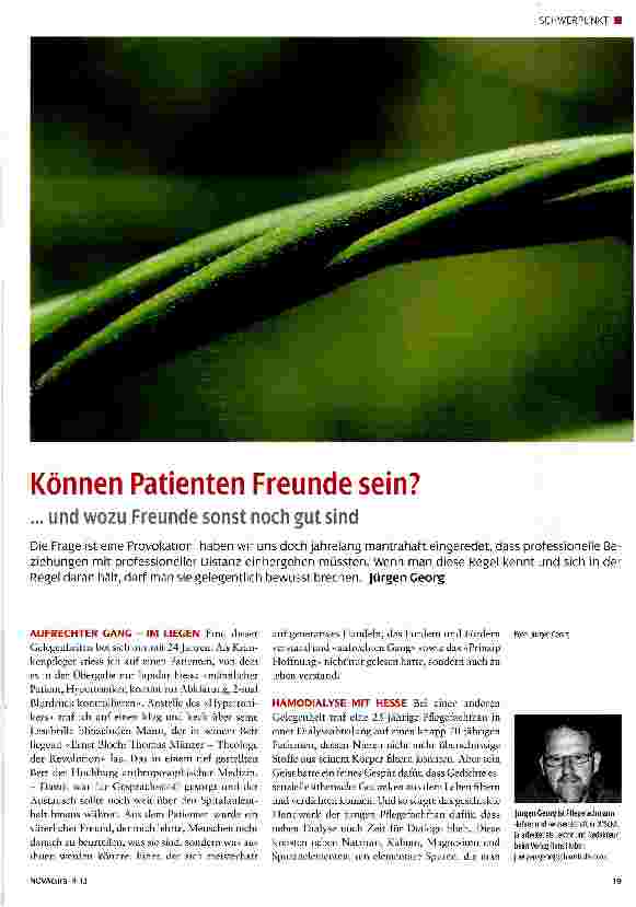 Vorschauseite 1: Können Patienten Freunde sein? ... und wozu Freunde sonst noch gut sind