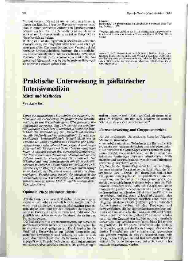 Vorschauseite 1: Praktische Unterweisung in pädiatrischer Intensivmedizin