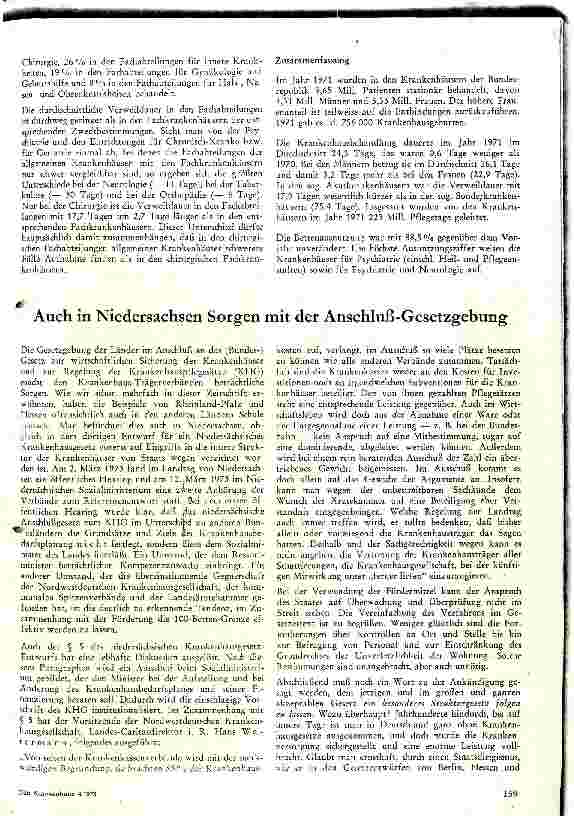 Vorschauseite 6: Das Krankenhauswesen in der BRD im Spiegel der Statistik 1971