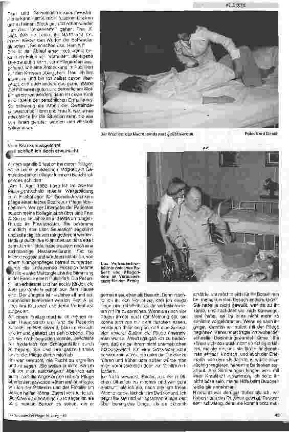 Vorschauseite 2: Gemeindekrankenpflege 1. Folge: Das einmalige Angebot von Pflege reicht nicht aus