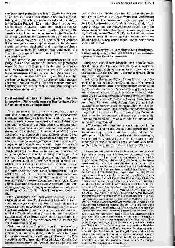 Vorschauseite 2: Gedanken zum modernen Management im Krankenhaus