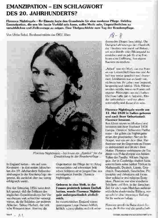 Vorschauseite 1: Emanzipation - ein Schlagwort des 20. Jahrhunderts? Florence Nightingale