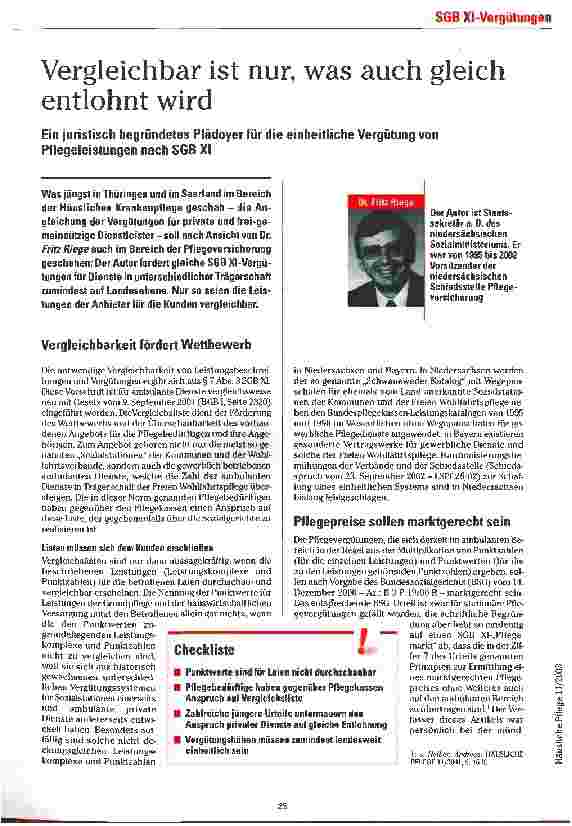 Vorschauseite 1: Vergleichbar ist nur, was auch gleich entlohnt wird