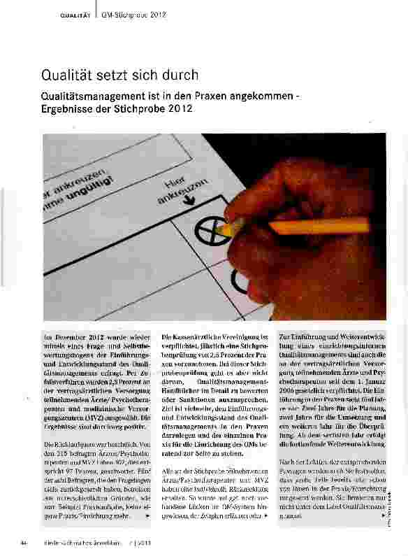 Vorschauseite 1: Qualität setzt sich durch