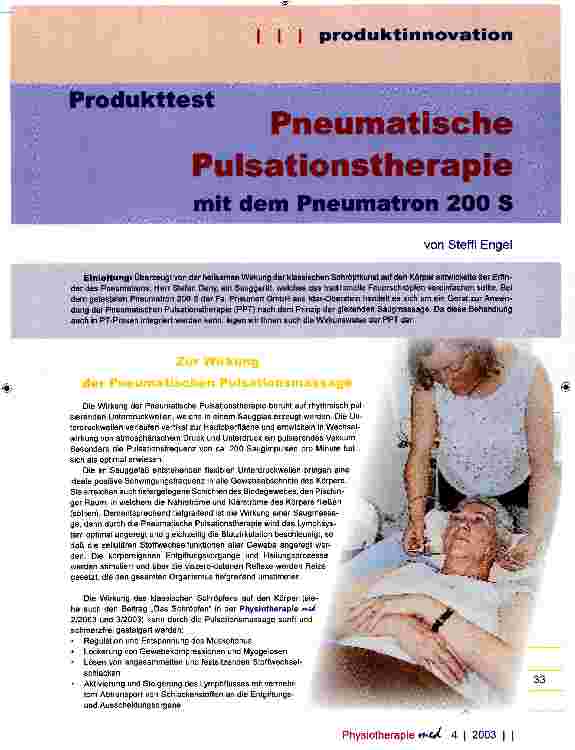 Vorschauseite 1: Pneumatische Pulsationstherapie
