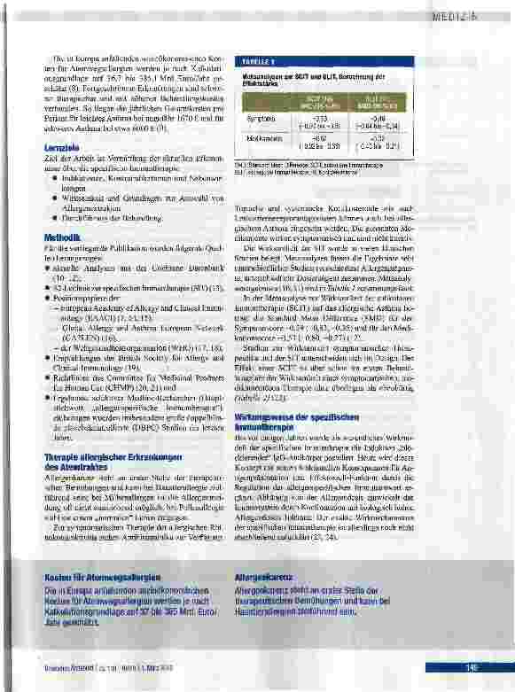 Vorschauseite 2: Spezifische Immuntherapie -Indikation und Wirkungsweise