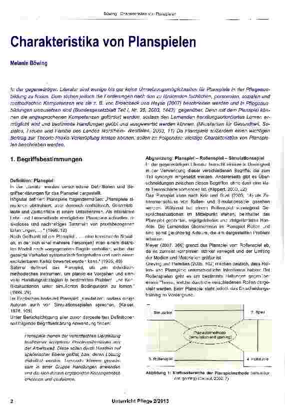 Vorschauseite 1: Charakteristika von Planspielen