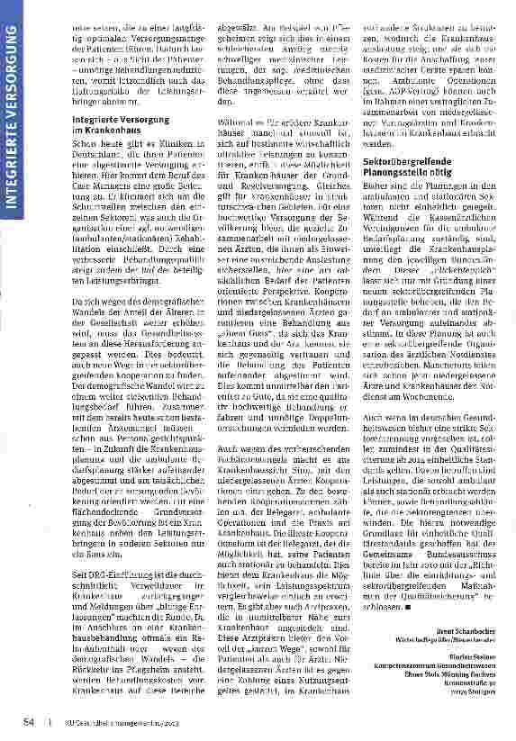 Vorschauseite 3: Sektorenübergreifende Kooperationen