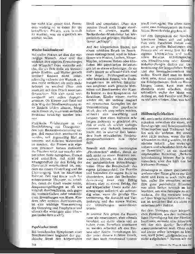 Vorschauseite 3: Ganzheitliche Betrachtungsweise der Streßinkontinenz Eine lang vernachlässigte Sichtweise