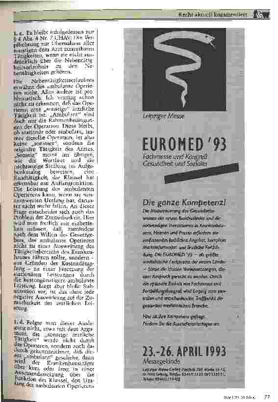 Vorschauseite 2: Ambulantes Operieren und Chefarzt-Vertrag