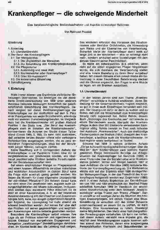 Vorschauseite 1: Krankenpfleger - die schweigende Minderheit