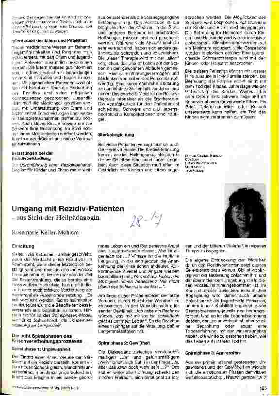 Vorschauseite 1: Der Umgang mit Rezidivpatienten aus der Sicht der Heilpädagogin