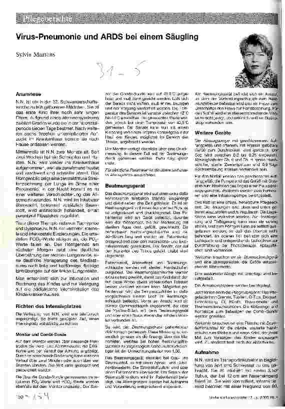 Vorschauseite 1: Virus-Pneumonie und ARDS bei einem Säugling