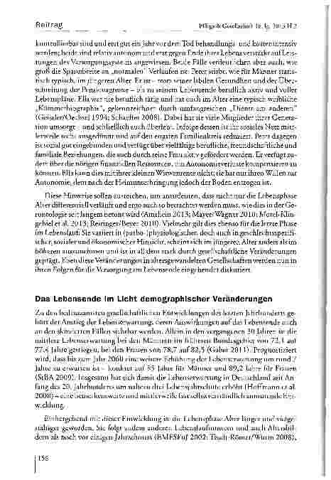 Vorschauseite 4: Versorgung am Lebensende in Gesellschaften des langen Lebens