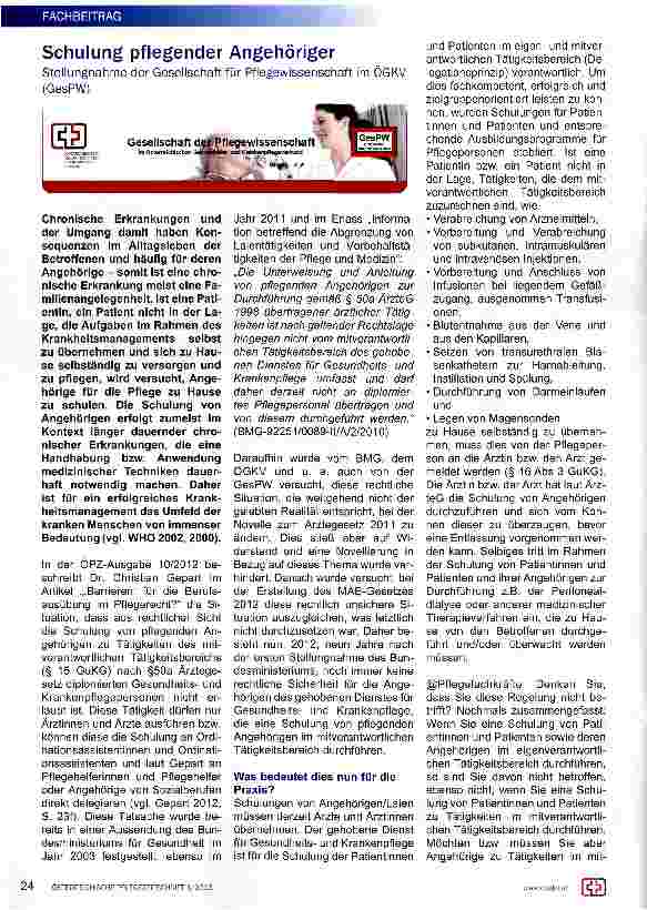 Vorschauseite 1: Schulung pflegender Angehöriger