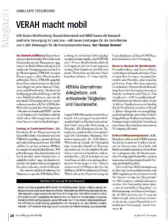 Vorschauseite 1: VERAH macht mobil