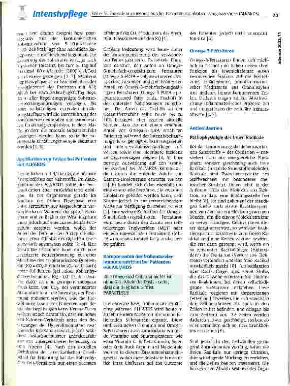 Vorschauseite 2: Enterale Immunonutrition bei Patienten mit akutem Lungenversagen (ALI/ARDS) Teil 2