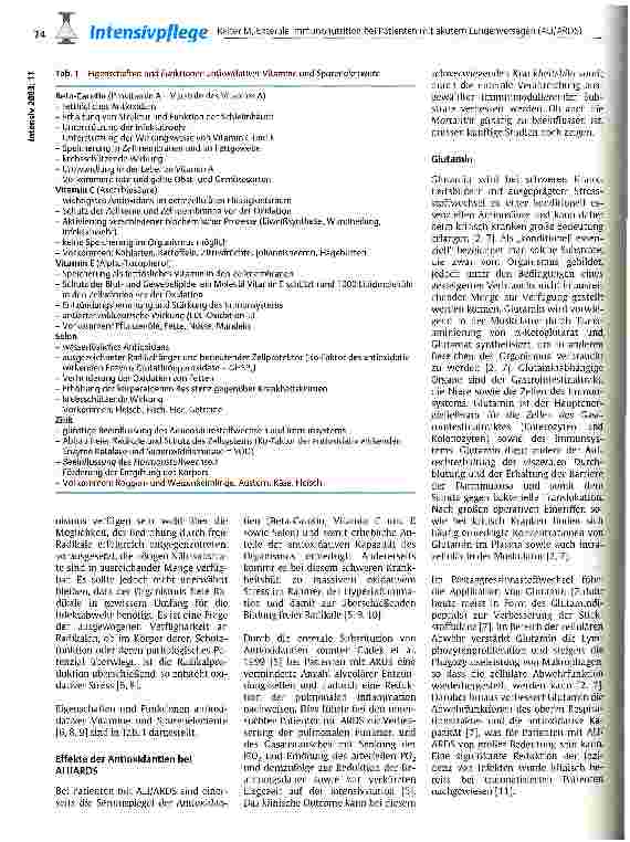 Vorschauseite 3: Enterale Immunonutrition bei Patienten mit akutem Lungenversagen (ALI/ARDS) Teil 2