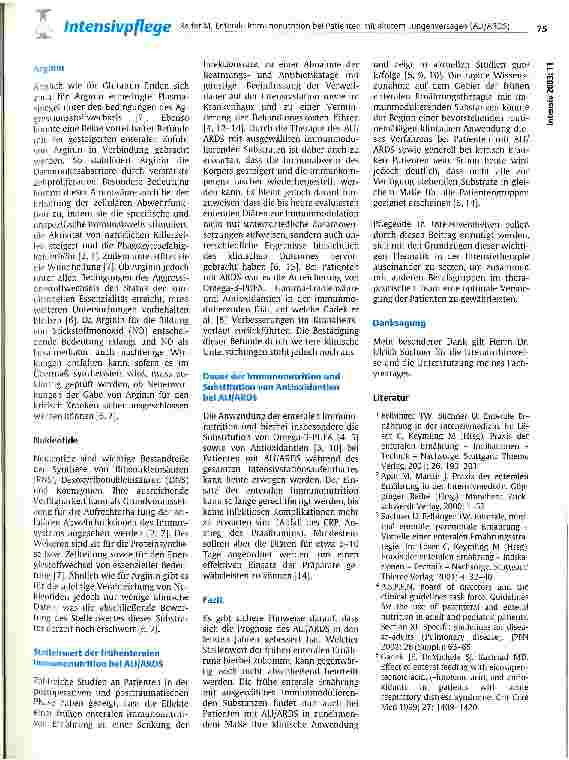 Vorschauseite 4: Enterale Immunonutrition bei Patienten mit akutem Lungenversagen (ALI/ARDS) Teil 2