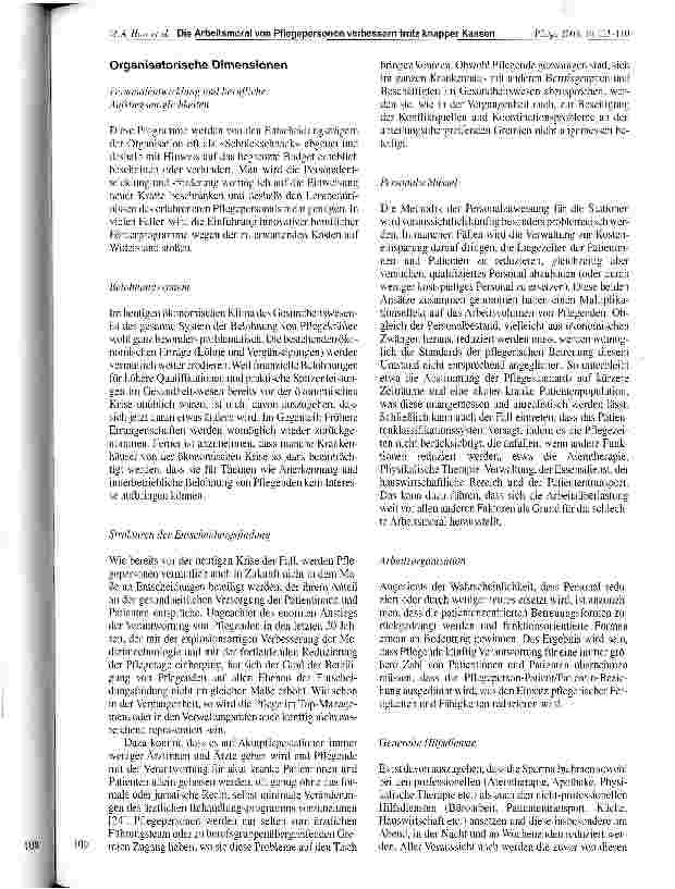 Vorschauseite 6: Die Arbeitsmoral von Pflegepersonen verbessern trotz knapper Kassen 2. Teil: Programmplanung