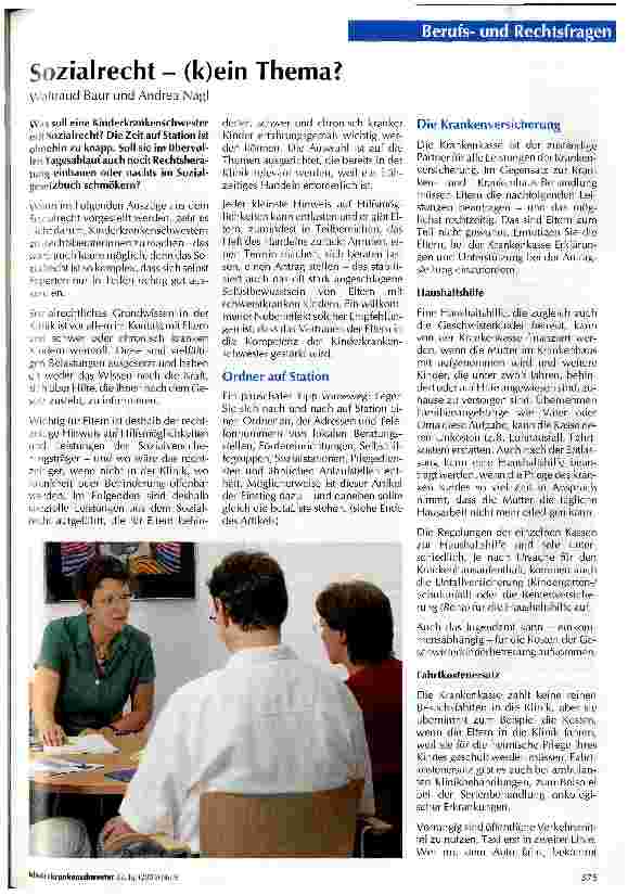 Vorschauseite 1: Sozialrecht - (k)ein Thema?