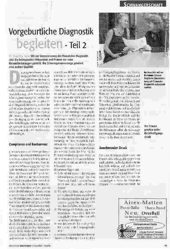 Vorschauseite 1: Vorgeburtliche Diagnostik begleiten - Teil 2