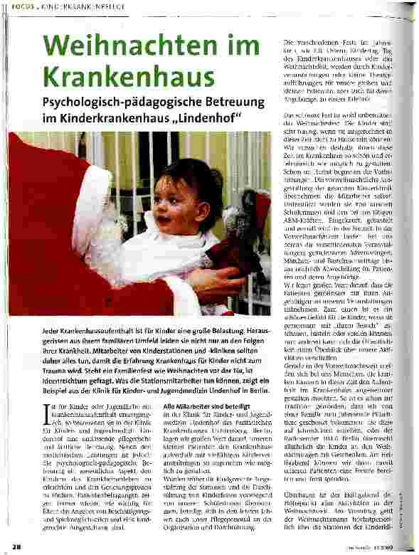 Vorschauseite 1: Weihnachten im Krankenhaus