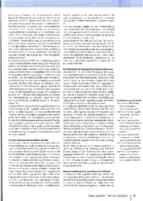Vorschauseite 2: Vom Beruf zur Profession: Zur Entwicklung der Logopädie
