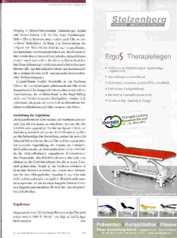 Vorschauseite 3: Welche Cochrane Reviews gibt es zu physiotherapeutischen Interventionen?