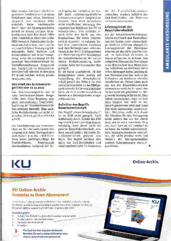 Vorschauseite 2: Vergütung der Besuchsbereitschaftspauschalen