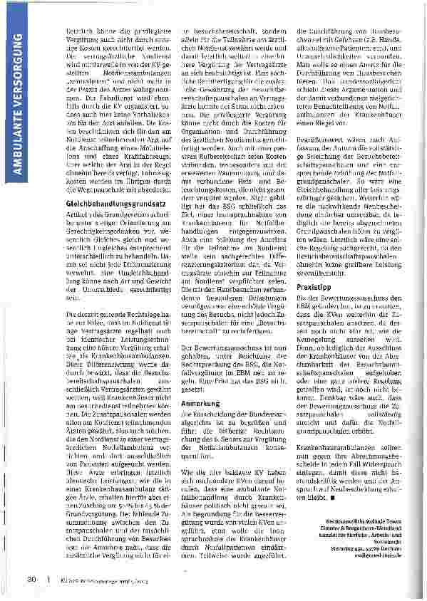 Vorschauseite 3: Vergütung der Besuchsbereitschaftspauschalen