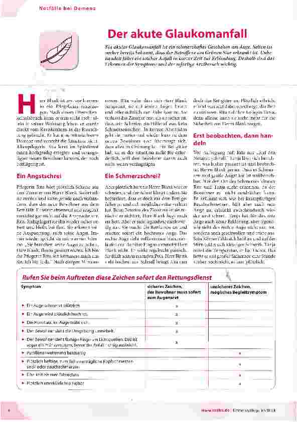 Vorschauseite 1: Der akute Glaukomanfall