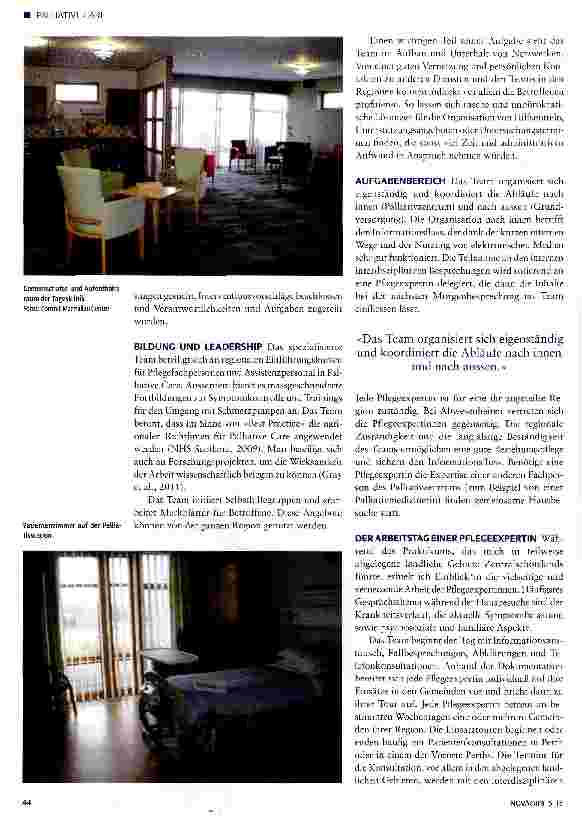Vorschauseite 3: Spezialisierte ambulante Palliative Care in Schottland