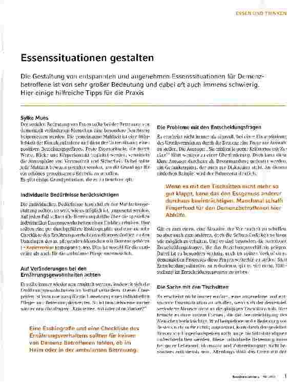 Vorschauseite 1: Essenssituationen gestalten