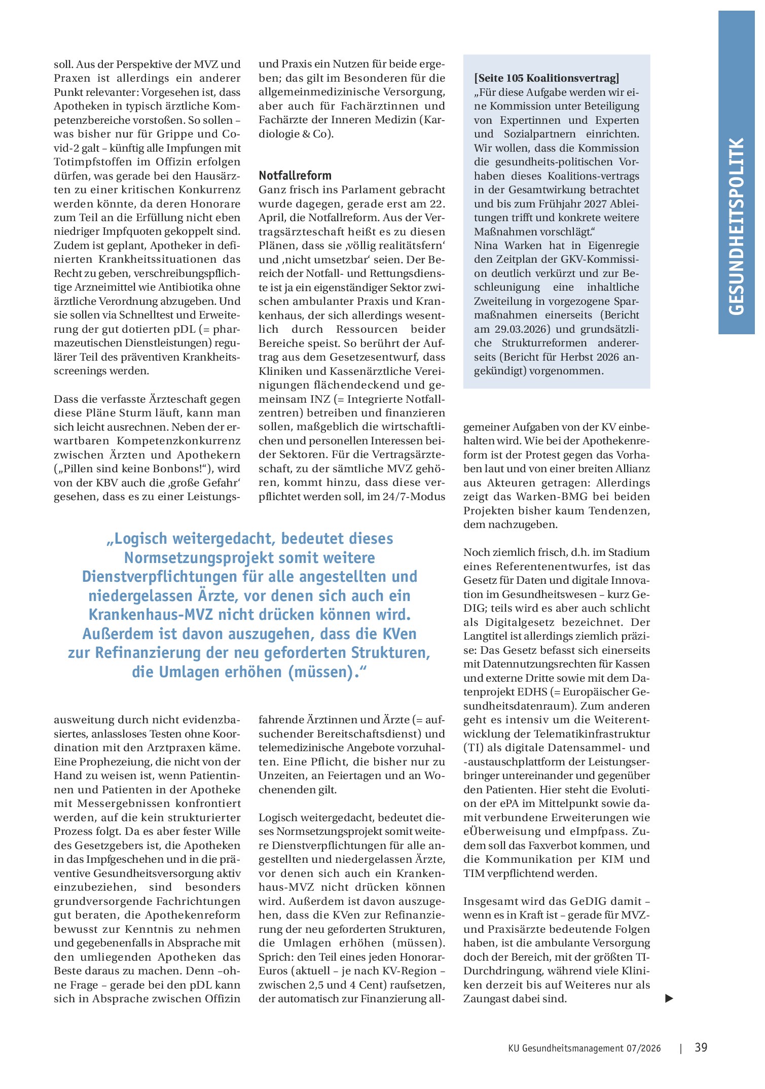 Vorschauseite 2: Über das Sparen hinaus: Die Reformkaskade des Warken-BMG