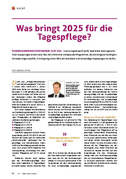 Vorschauseite 1: Was bringt 2025 für die Tagespflege?