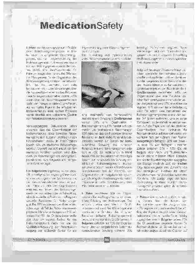 Vorschauseite 4: Risikomanagement im Gesundheitswesen -Ergebnisse der MORPH-Umfrage 2003 aus vier europäischen Ländern