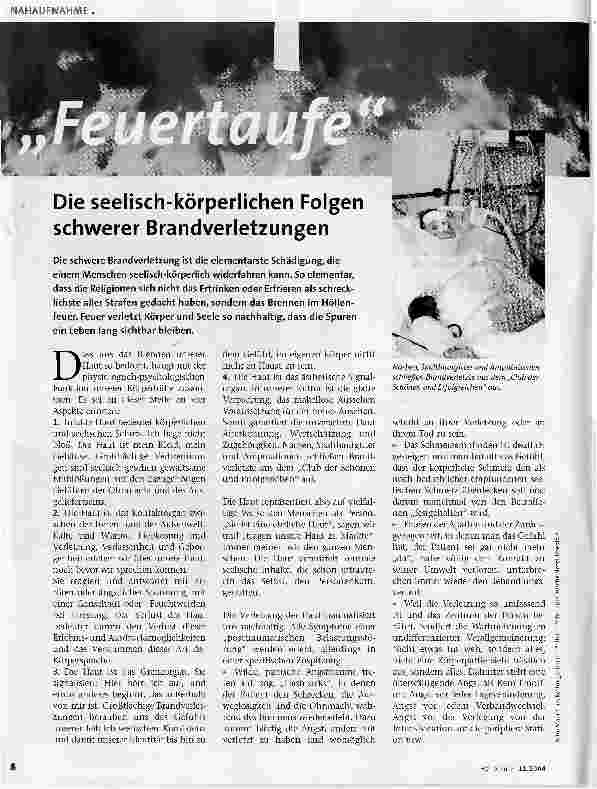 Vorschauseite 1: Feuertaufe Die seelisch-körperlichen Folgen schwerer Brandverletzungen