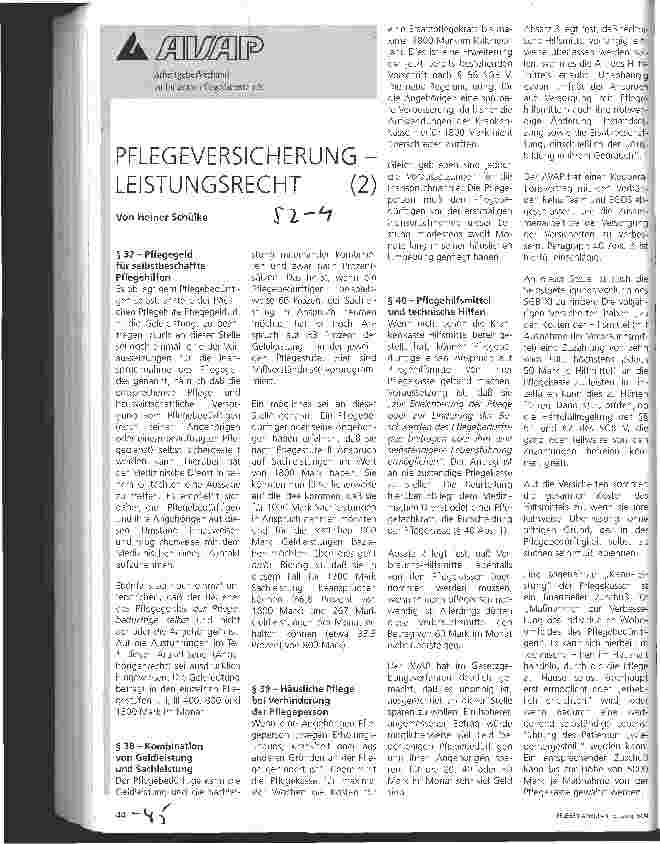 Vorschauseite 1: Pflegeversicherung -Leistungsrecht (2)