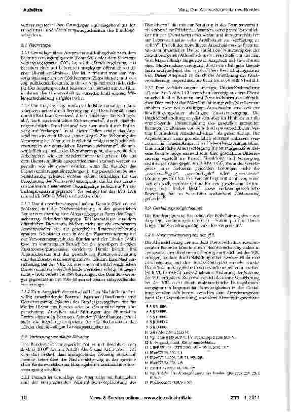 Vorschauseite 2: Das Altersgeldgesetz des Bundes Zur Versorgung von freiwillig aus dem Bundesdienstausscheidenden Beamten, Richter und Soldaten