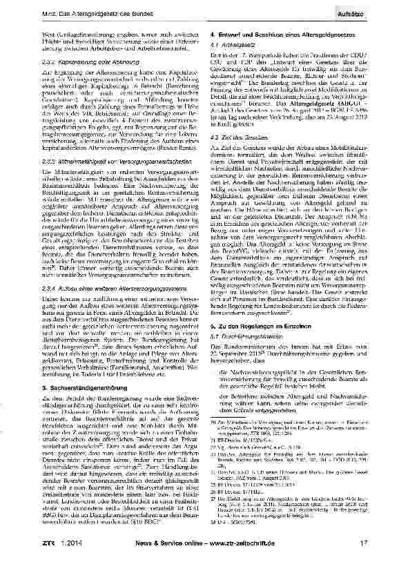 Vorschauseite 3: Das Altersgeldgesetz des Bundes Zur Versorgung von freiwillig aus dem Bundesdienstausscheidenden Beamten, Richter und Soldaten