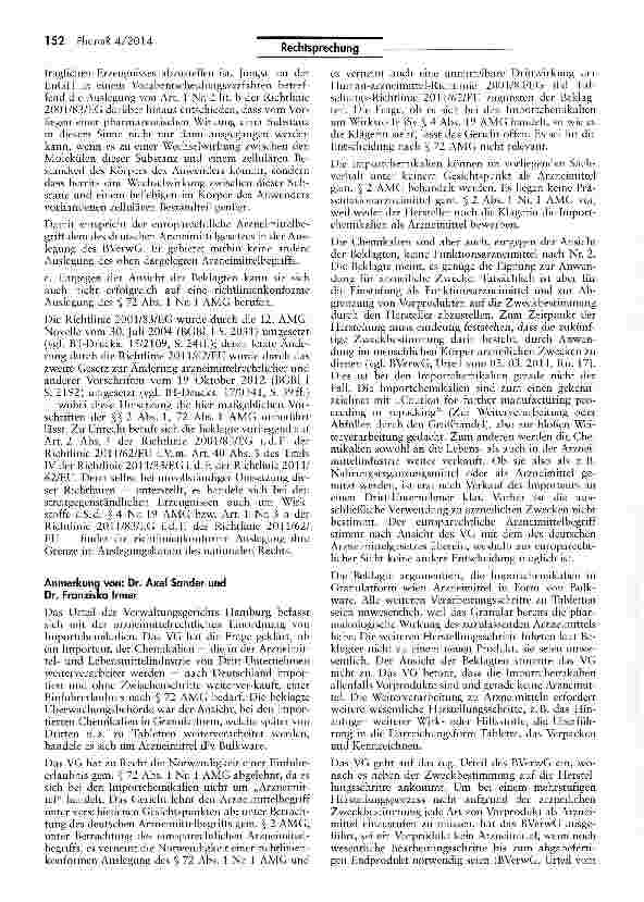 Vorschauseite 5: Abgrenzung Arzneimittel/Wirkstoffe AMG § 72