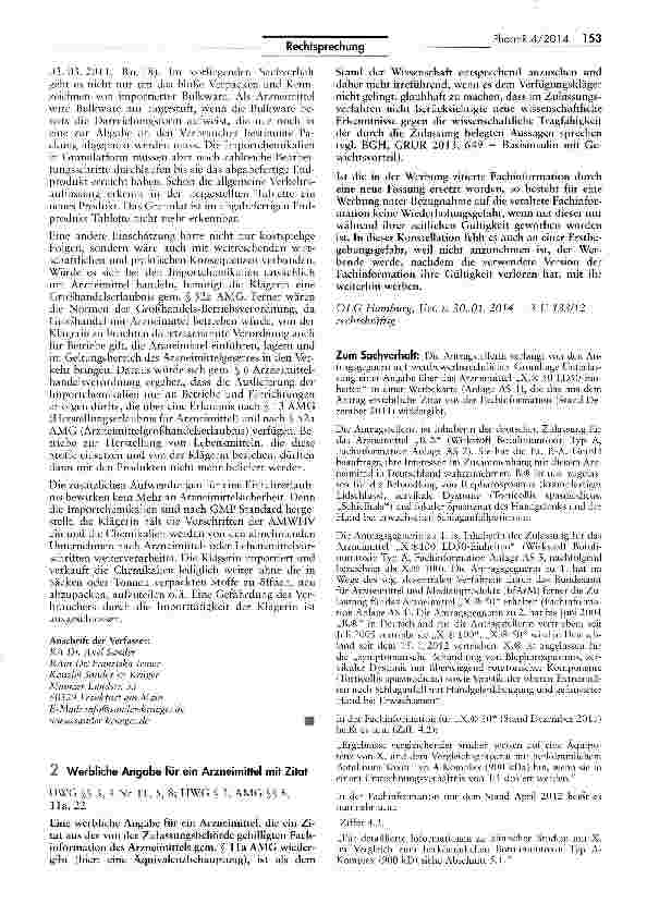 Vorschauseite 6: Abgrenzung Arzneimittel/Wirkstoffe AMG § 72