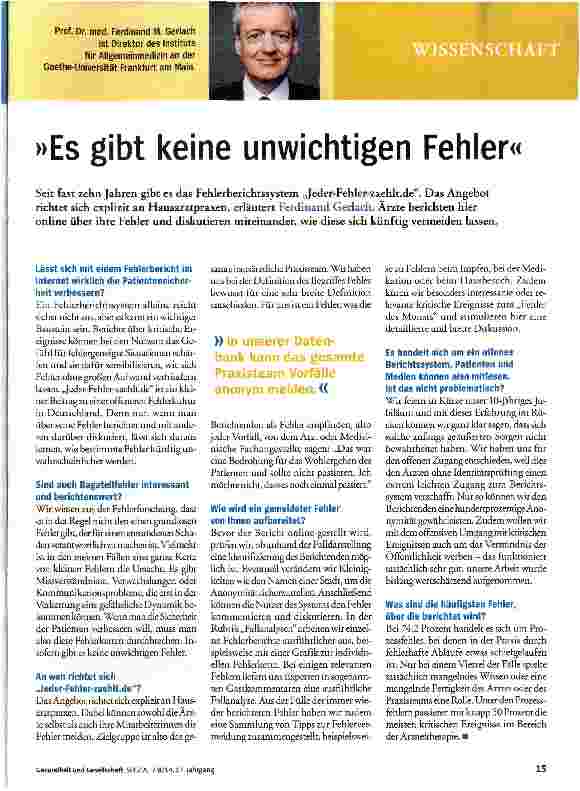 Vorschauseite 1: Es gibt keine unwichtigen Fehler