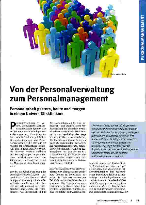 Vorschauseite 1: Von der Personalverwaltung zum Personalmanagement