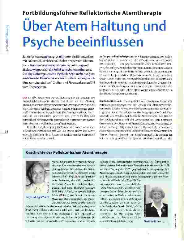 Vorschauseite 1: Fortbildungsführer Reflektorische AtemtherapieÜber Atem Haltung und Psyche beeinflussen