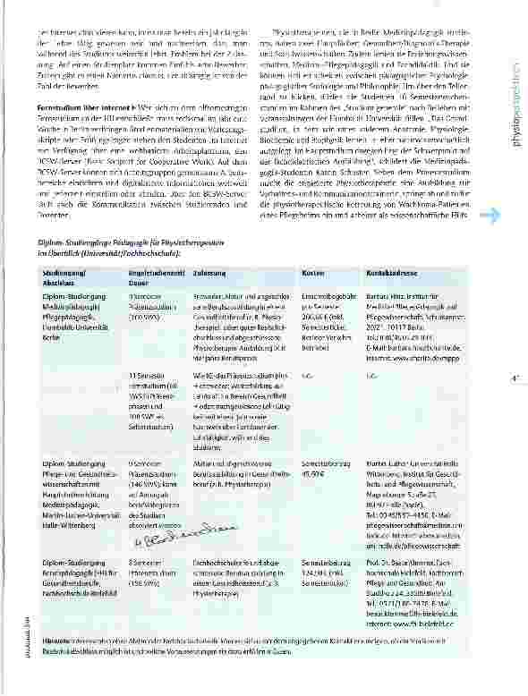 Vorschauseite 2: Pädagogik-Studium für Physiotherapeuten Unterricht im Unterrichten