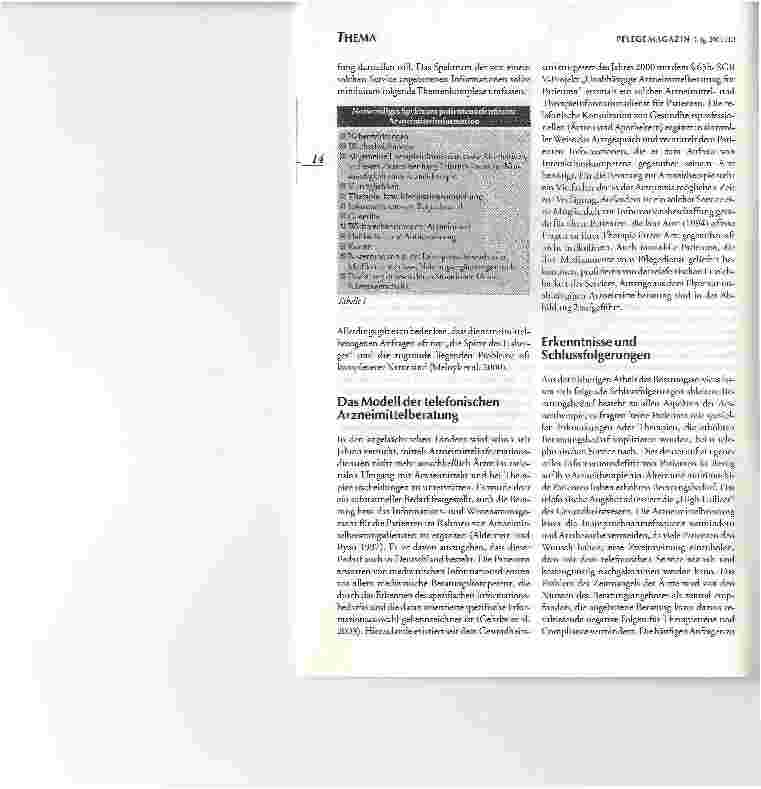 Vorschauseite 4: Patientenorientierte ArzneimittelberatungBEGRIFFSBESTIMMUNG, NOTWENDIGKEIT UND AKTUELLER STAND