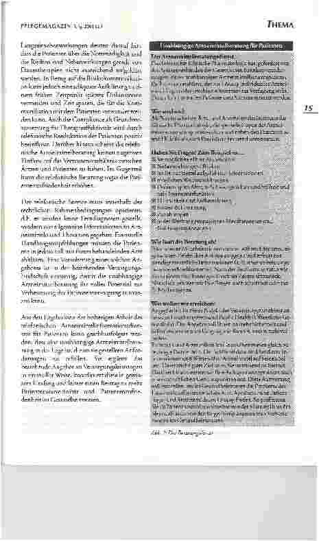 Vorschauseite 5: Patientenorientierte ArzneimittelberatungBEGRIFFSBESTIMMUNG, NOTWENDIGKEIT UND AKTUELLER STAND