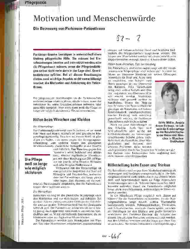 Vorschauseite 1: Motivation und Menschenwürde Die Betreuung von Parkinson-Patienten